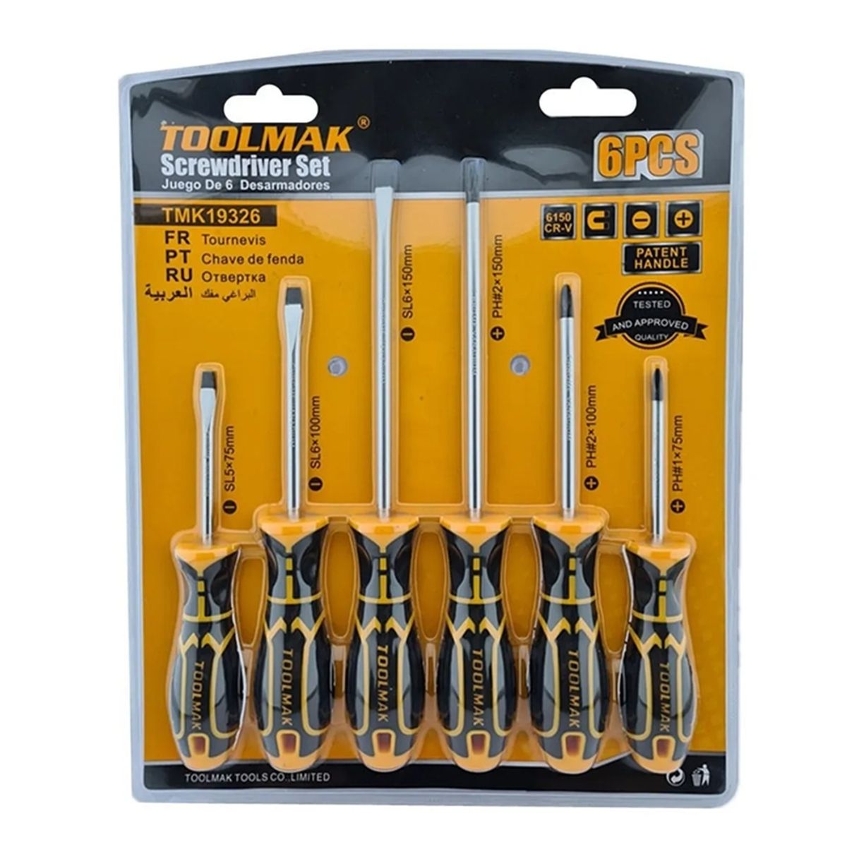 GENERICO - Kit Set Juego Destornilladores 6 Piezas Toolmak Tmk19326