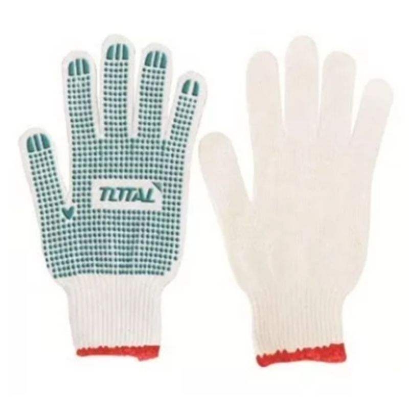 TOTAL TOOLS - Pack 12 Pares Guantes Xl De Hilo Palma Antideslizante Total