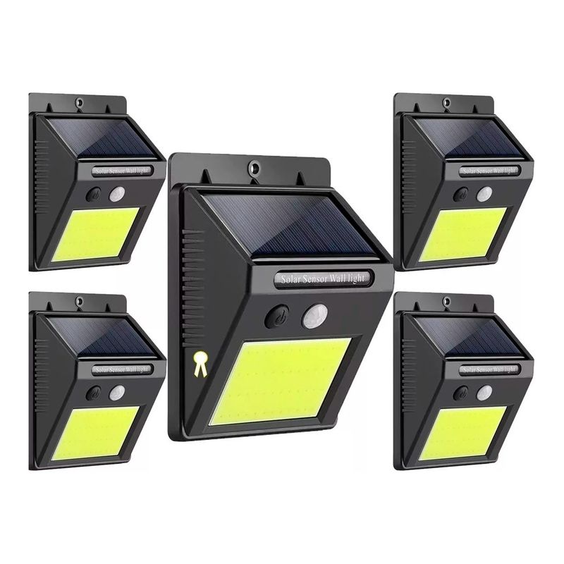GENERICO - Set 5 Foco Solar Exterior Con Sensor De Movimiento