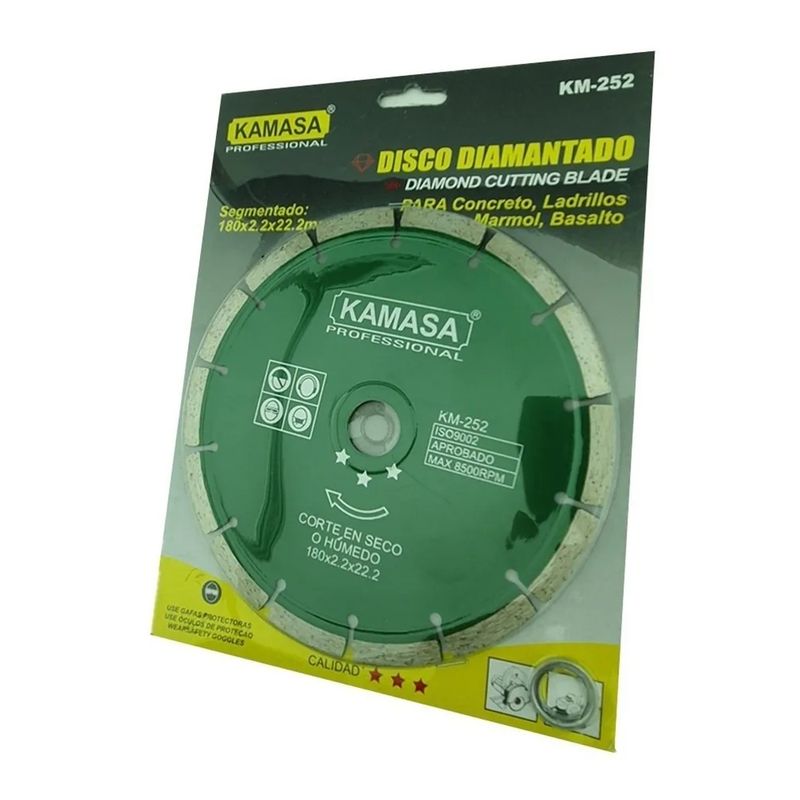 KAMASA - Disco Diamantado 7 180mm Corte Segmentado Concreto Kamasa