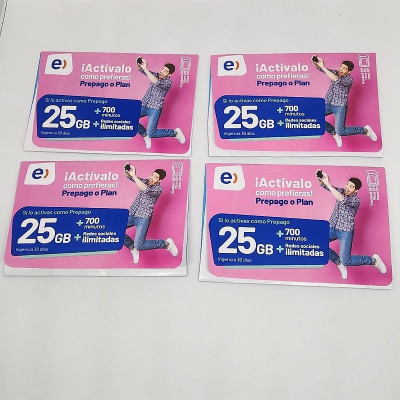 ENTEL - Chip Prepago Entel Sim Card 60gb y 1.000 Minutos