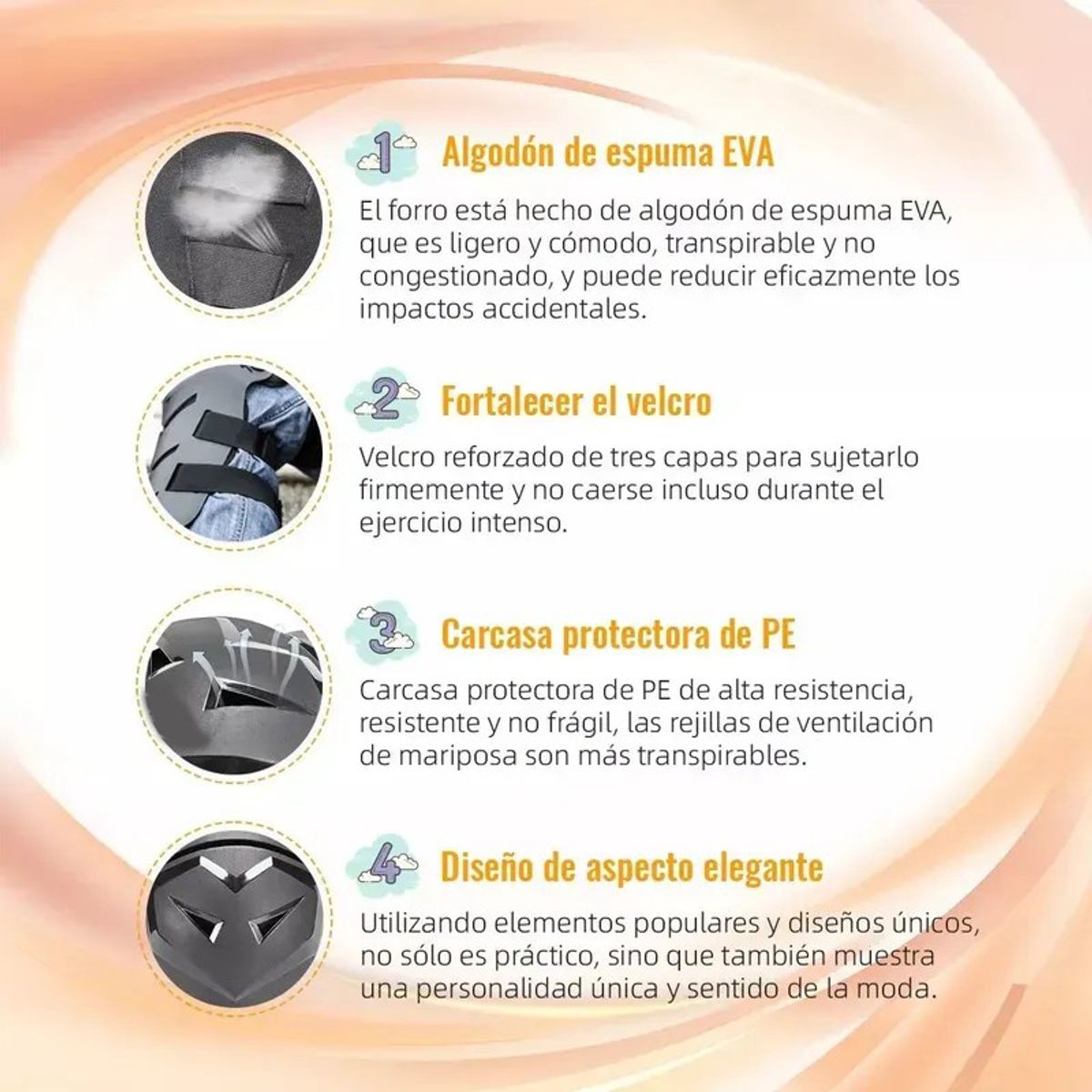 KUANGYE - Rodillera Y Codera Moto Articulada Protección