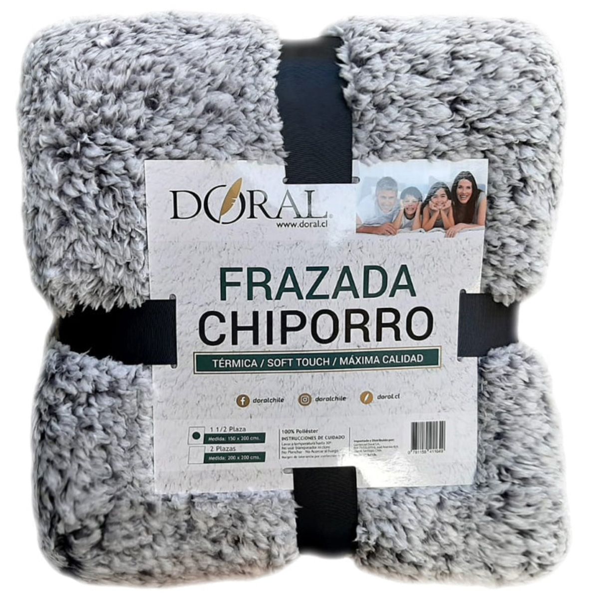 GENERICO - Frazadas Térmicas Polar Chiporro Manta 2 Plazas tonos grises