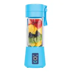 GENERICO - Juguera batidora licuadora vaso personal portatil recargable Celeste