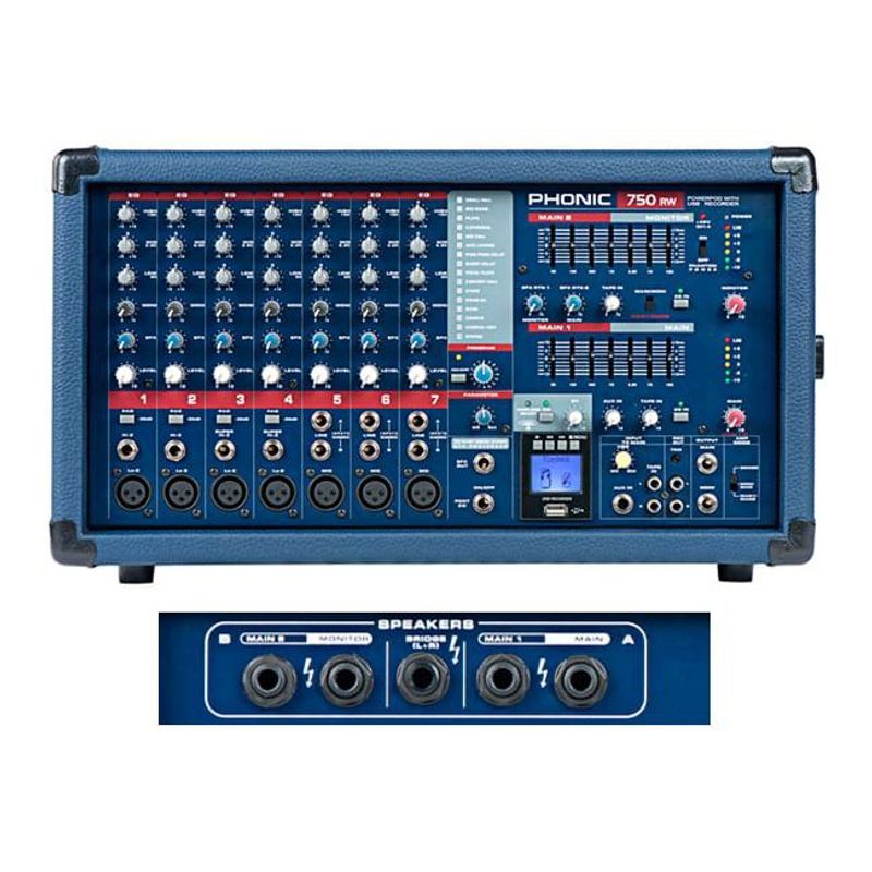 PHONIC - POWERPOD 750RW MIXER C/POWER USB BLUETOOTH PHONIC