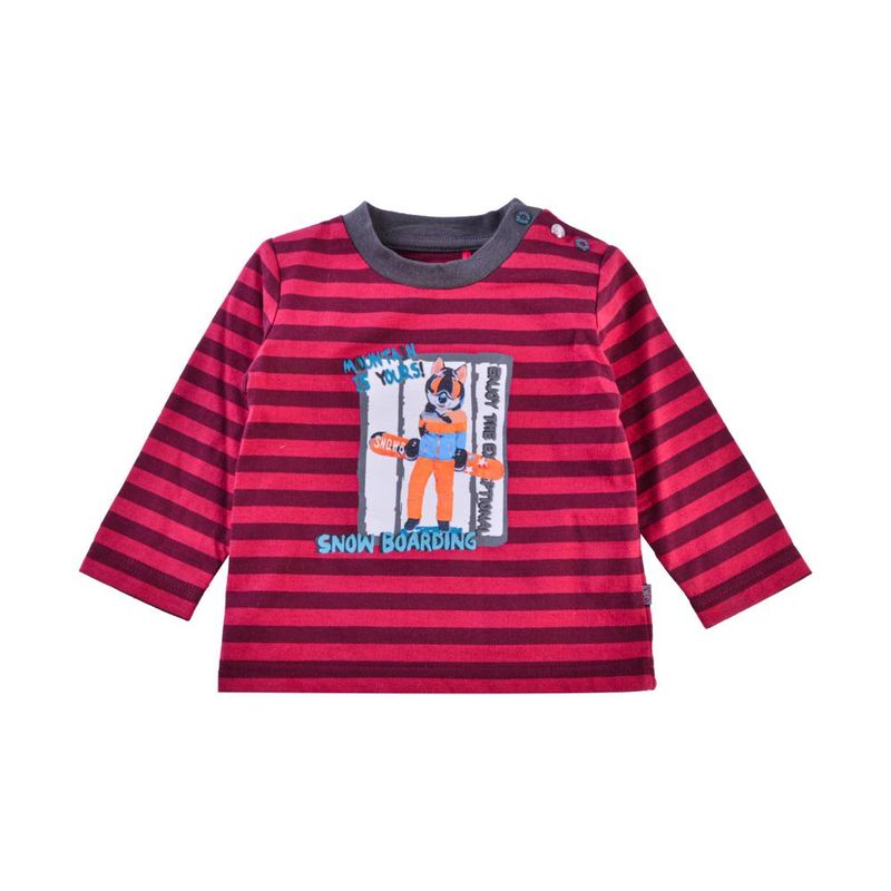 PILLIN - Polera Manga Larga Bebé Niño Burdeo Pillin PILLIN