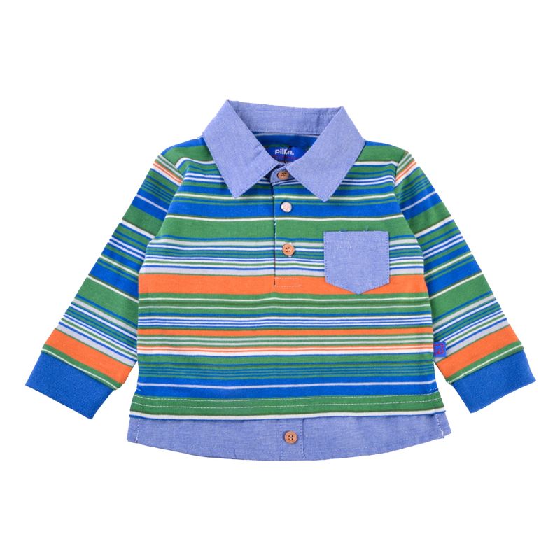 PILLIN - Polera Manga Larga Bebé Niño Verde Pillin PILLIN_.