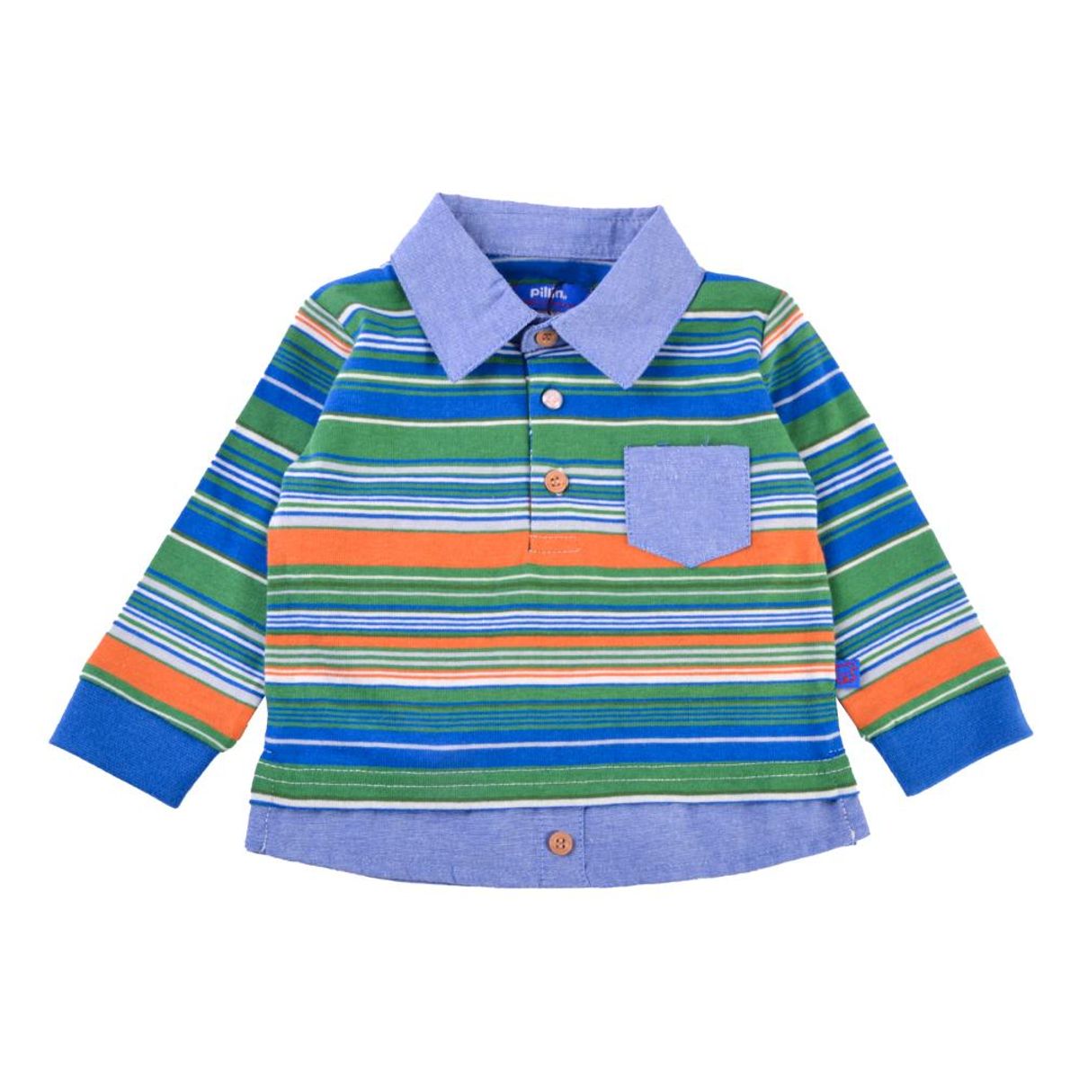 PILLIN - Polera Manga Larga Bebé Niño Verde Pillin PILLIN