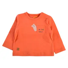 PILLIN - Polera Manga Larga Bebé Niño Terracota