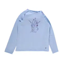 PILLIN - Polera Manga Larga Niña Celeste