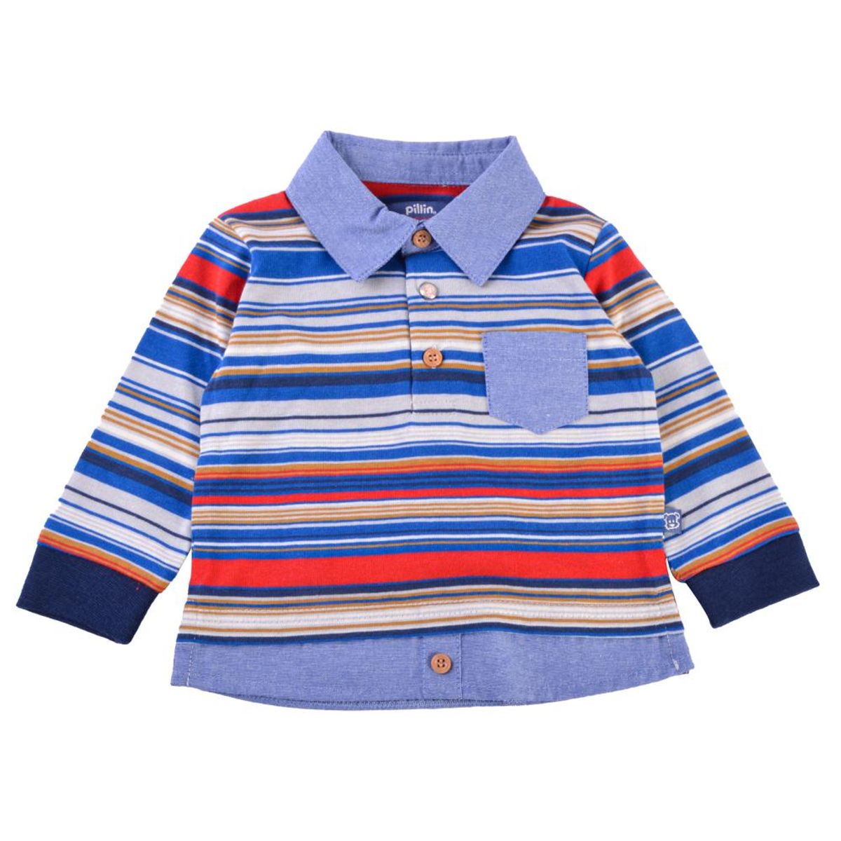 PILLIN - Polera Manga Larga Bebé Niño Azul marino Pillin PILLIN