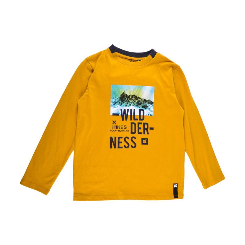 PILLIN - Polera Manga Larga Niño Mostaza Pillin - Amarillo