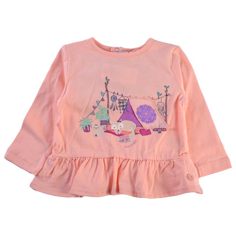 PILLIN - Polera Manga Larga Bebé Niña Naranja Pillin PILLIN