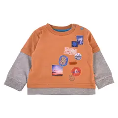 PILLIN - Polera Manga Larga Bebé Niño Café - Café