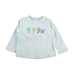 PILLIN - Polera Manga Larga Bebé Niña Menta - Menta