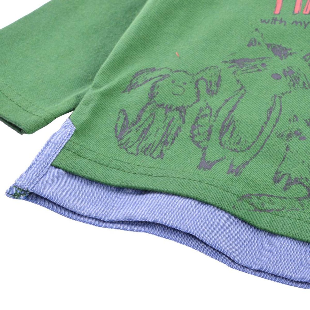 PILLIN - Polera Manga Larga Bebé Niño Verde Pillin - Verde