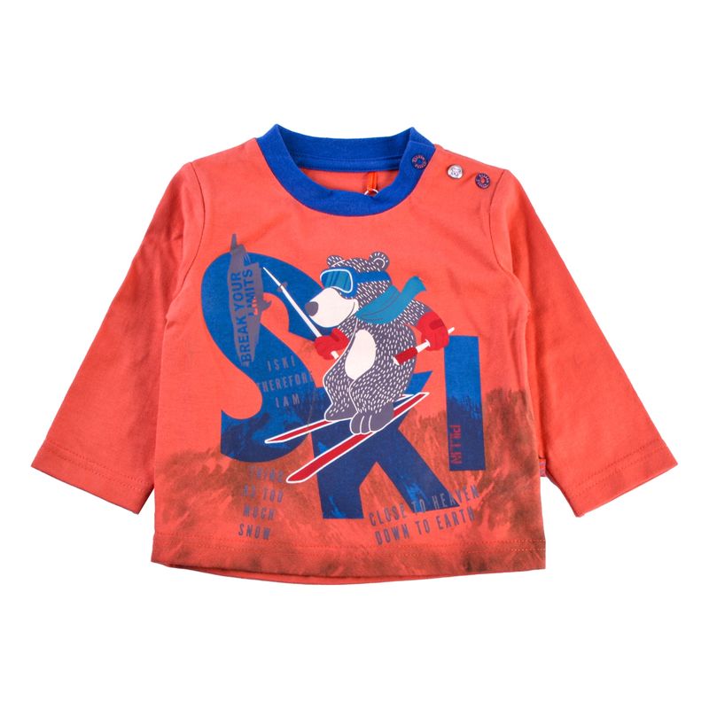 PILLIN - Polera Manga Larga Bebé Niño Naranja Pillin - Naranjo