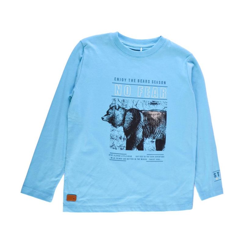 PILLIN - Polera Manga Larga Niño Celeste Pillin - Celeste
