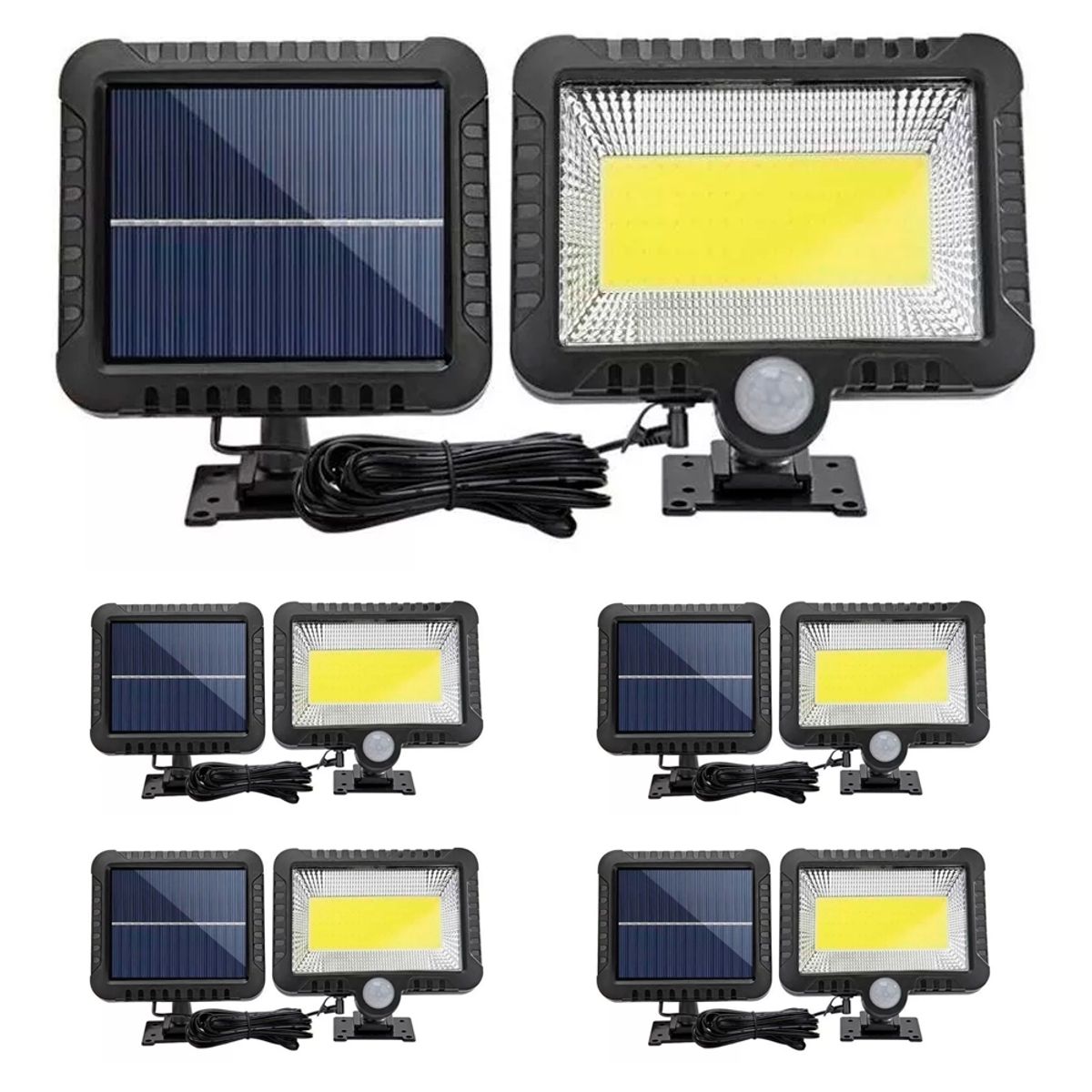 GENERICO - pack 4 Lámparas Led Solar Con Sensor De Movimiento 10 horas de luz