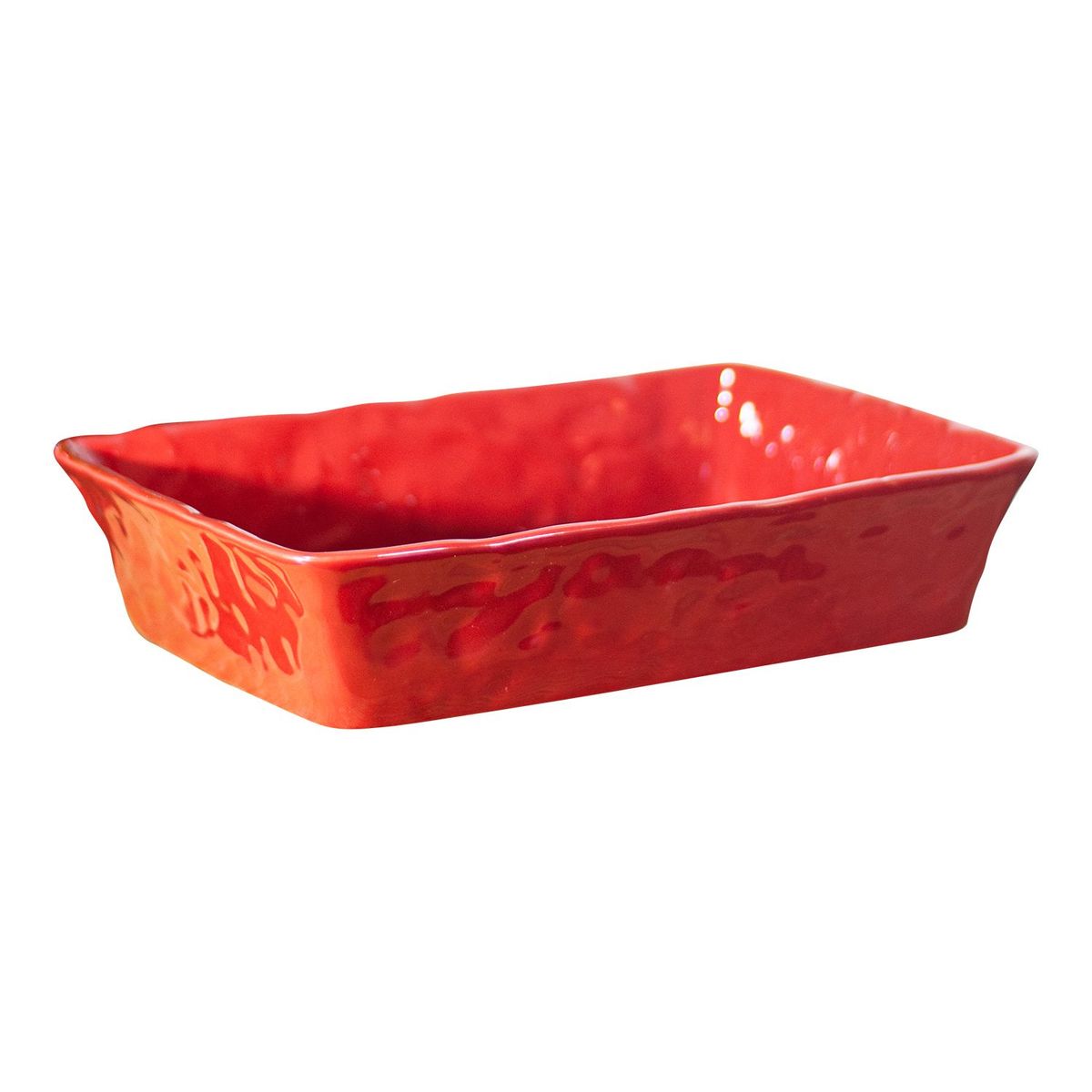 GENERICO - Fuente de Cerámica phorno tipo Gres - RECTANGULAR 30x23 Rojo