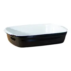 GENERICO - Fuente de Cerámica phorno tipo Gres - RECTANGULAR 26x19 Negro