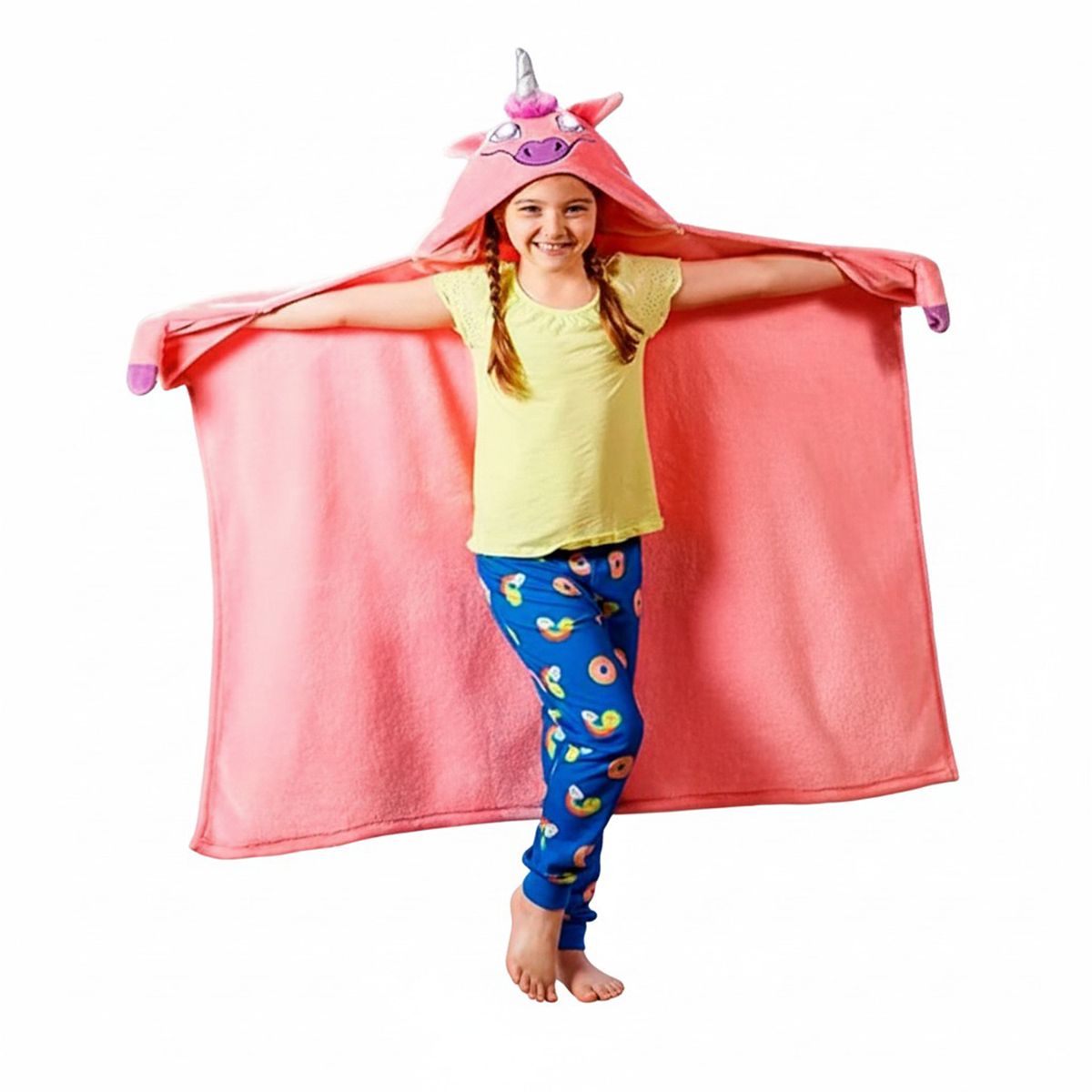 GLOBAL LATIN GROUP - Manta Frazada De Polar Con Capucha Y Ojos Luminosos