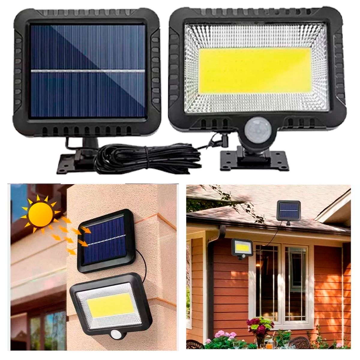 GENERICO - Lámpara Led Solar Con Sensor De Movimiento 10 horas de luz