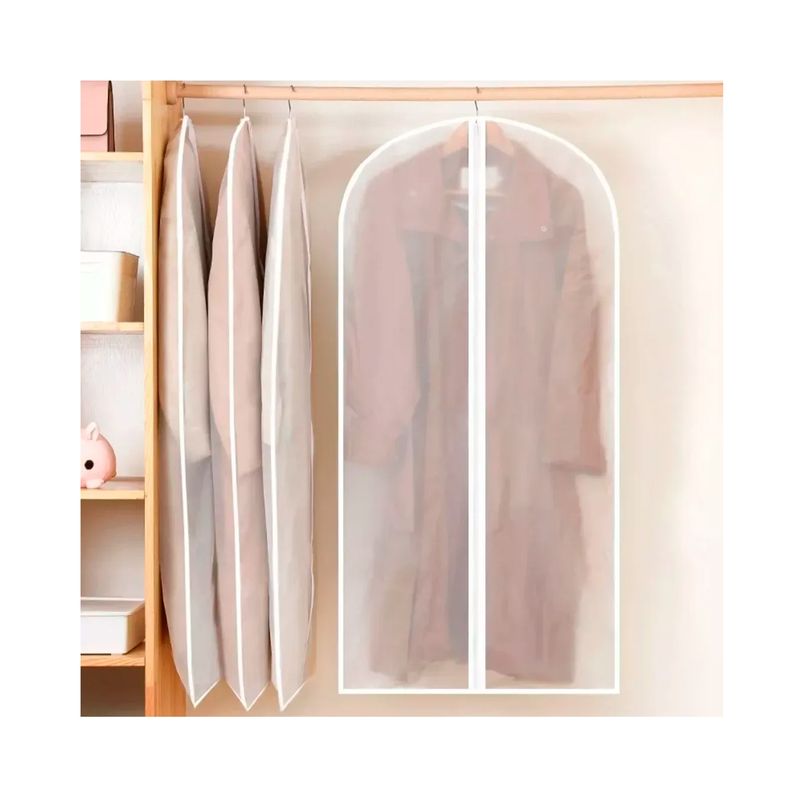 GENERICO - Set 5 Bolsas Transparentes Cubre Trajes Para Closet 140x60 Cms