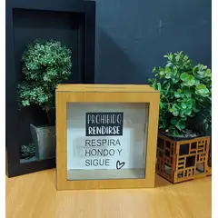 GENERICO - Alcancía De Madera 19x19x9cm Prohibido