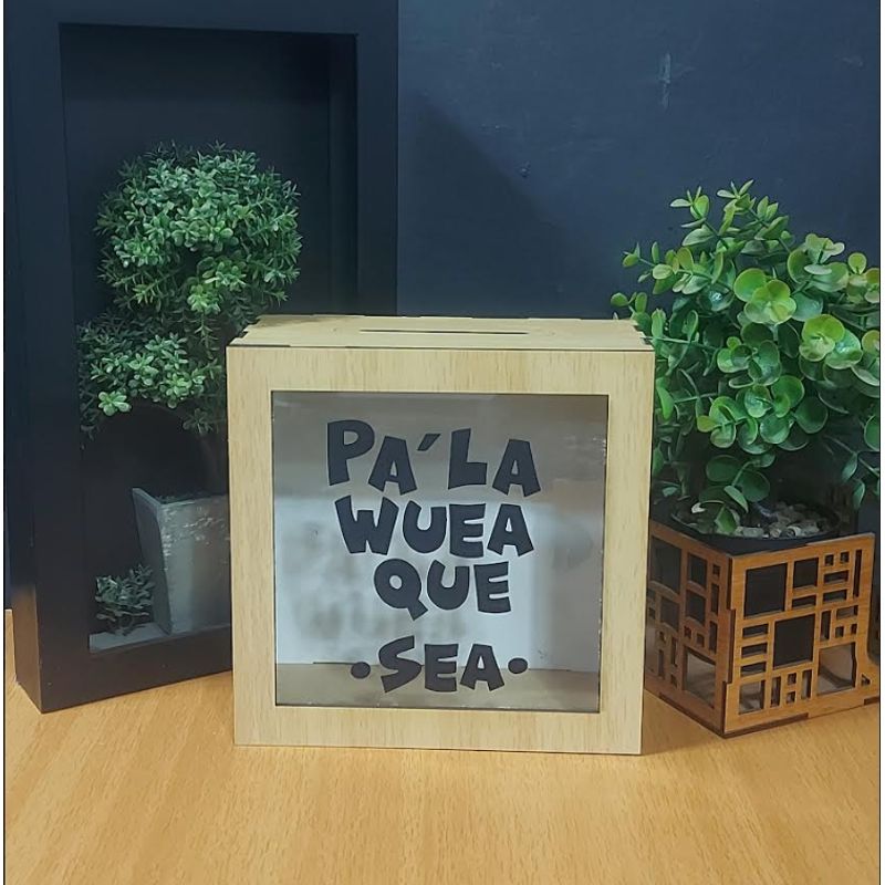 GENERICO - Alcancía De Madera 19x19x9cm Pa La Wuea