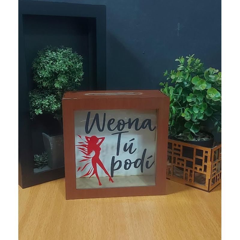 GENERICO - Alcancía De Madera 19x19x9cm Tu Podi