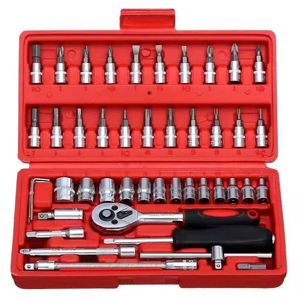 GENERICO - Caja de Dados Chicharra llave de vaso 46 Piezas