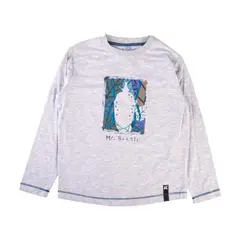 PILLIN - Polera Manga Larga Niño Gris claro