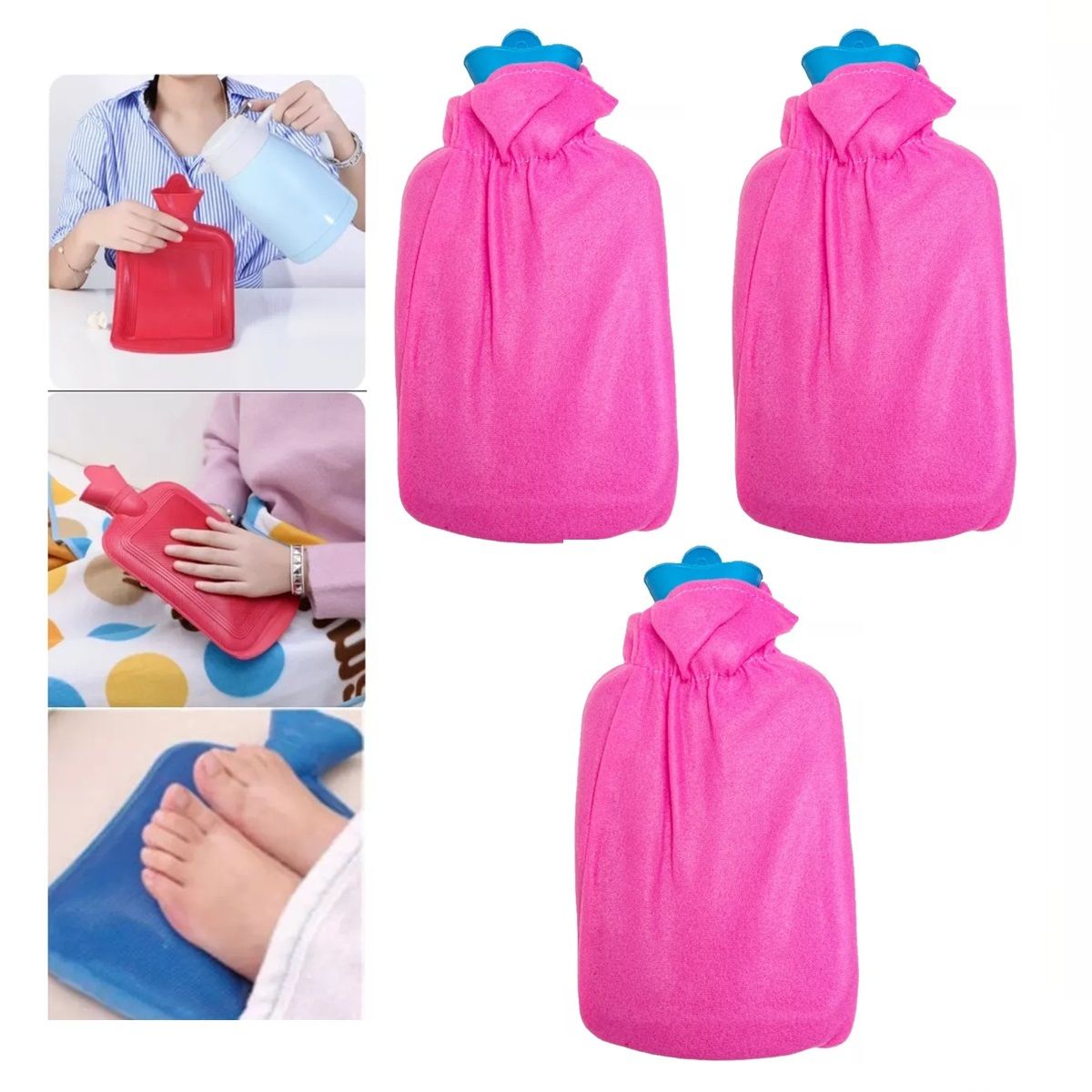 GENERICO - X3 Guatero Con Funda Polar Guateros De Manos Y Pies 2 Litros