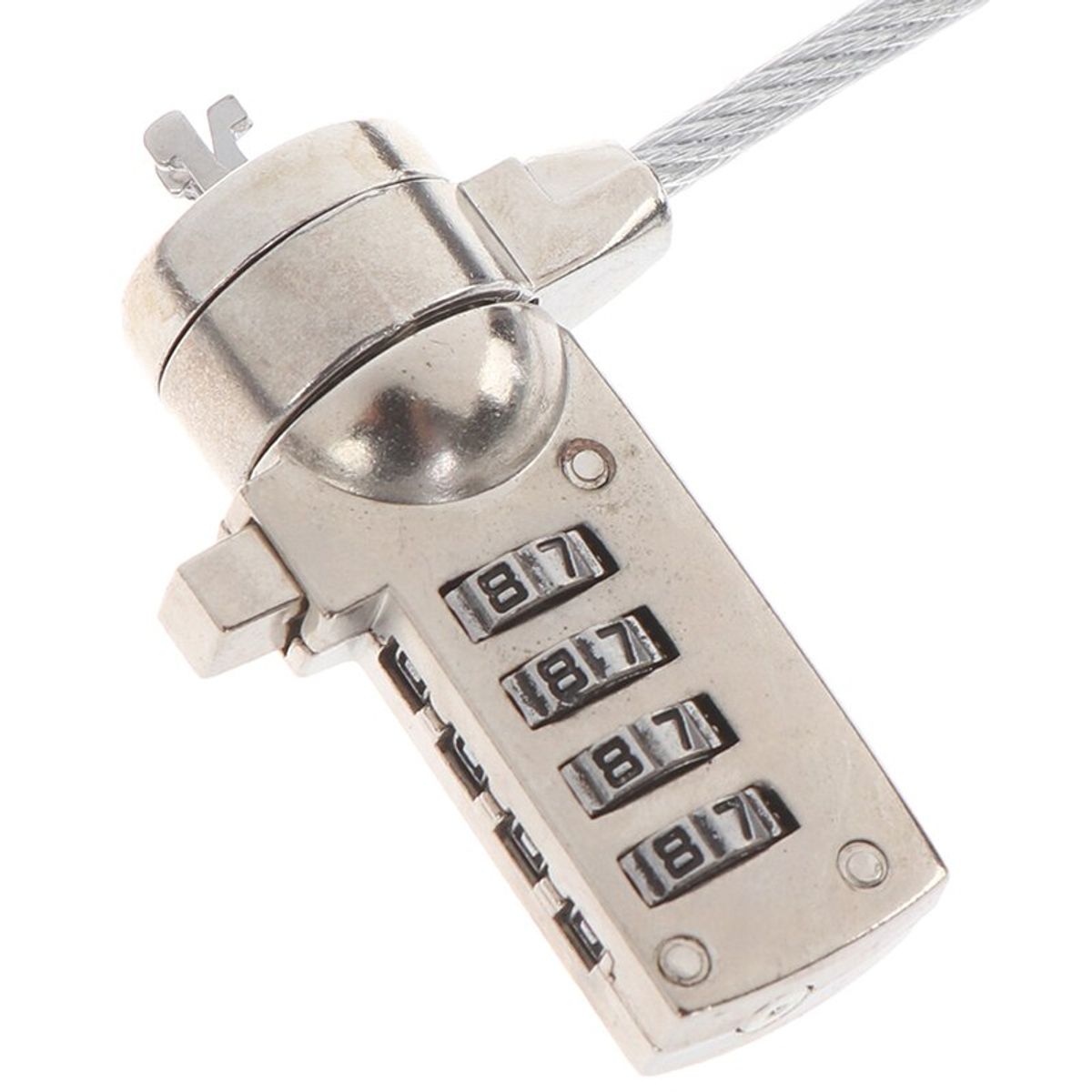 FUJITEL - Candado de Seguridad para Notebooks Reforzado con Clave 1.8m XX02 - Plateado