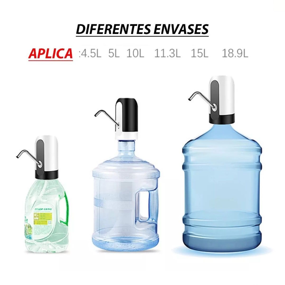 GENERICO - X2 Dispensador De Agua Electrico Usb Recargable Botella Envase