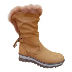 GENERICO - Botas Caña Alta Mujer Casual Tendencia Otoño Invierno Camel - 7139 -1