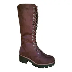 GENERICO - Botas Largas De Gamuza Bucaneras Mujer Casual Marrón - 7130