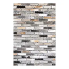 BAZHARS - Alfombra 230X330 cm Patch Cuero Nir 24