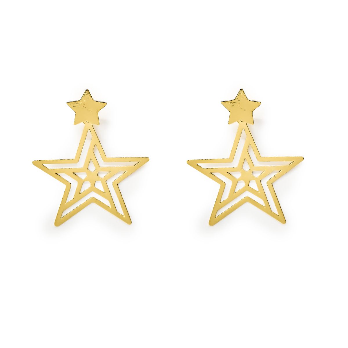 ANDREA COGGIOLA JOYAS - Aros Star Enchapado Oro 18K