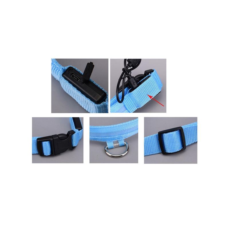 GENERICO - Collar Con Luz Led Carga Usb Para Perros Talla M - Negro