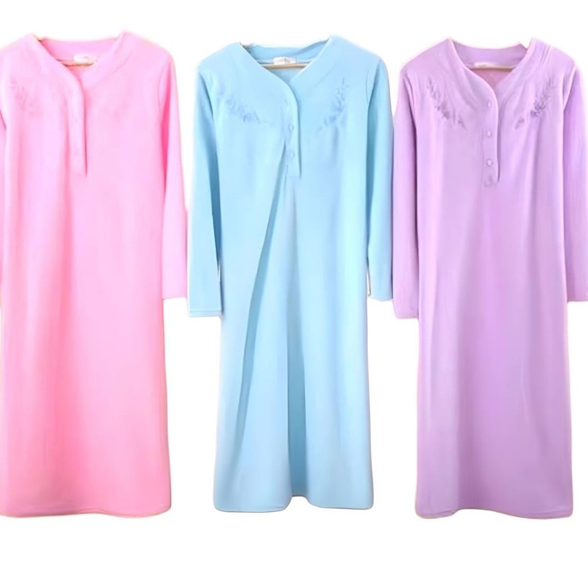 AGW - Pack 3 Camisas De Dormir Mujer Polar Manga Larga