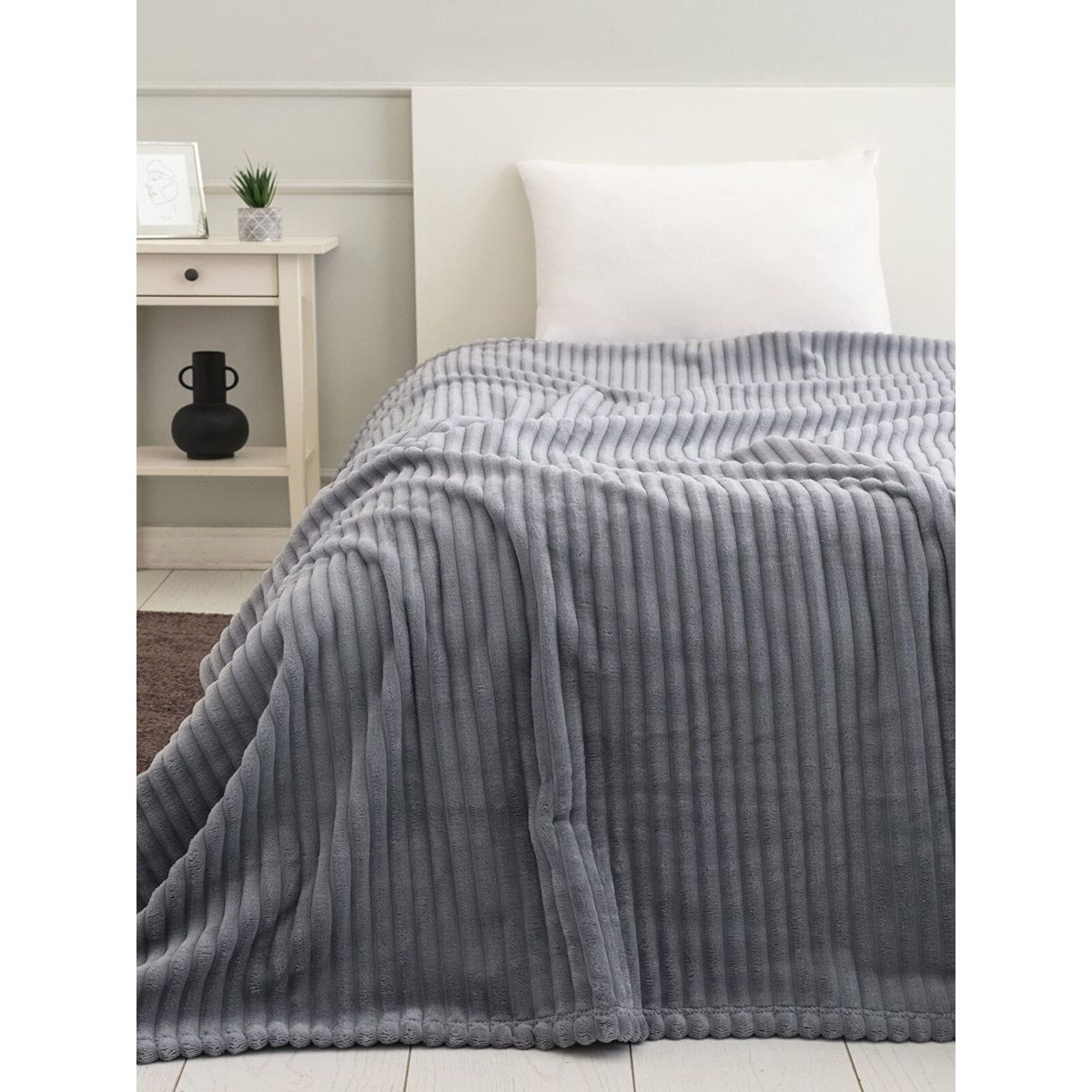 MROTTO - Manta Turca Gris Decorativa Supersuave