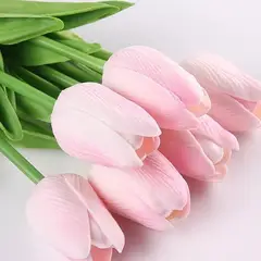 GENERICO - RAMO TULIPANES DE SEDA ROSADO CLARO