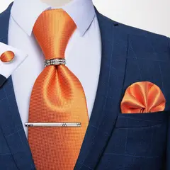 SONEC - Corbata Hombre Formal Clip sujetador anillo paño y colleras