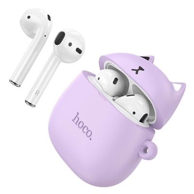 Hoco Audífono Ew45 In-Ear Con Funda De Gato Lila
