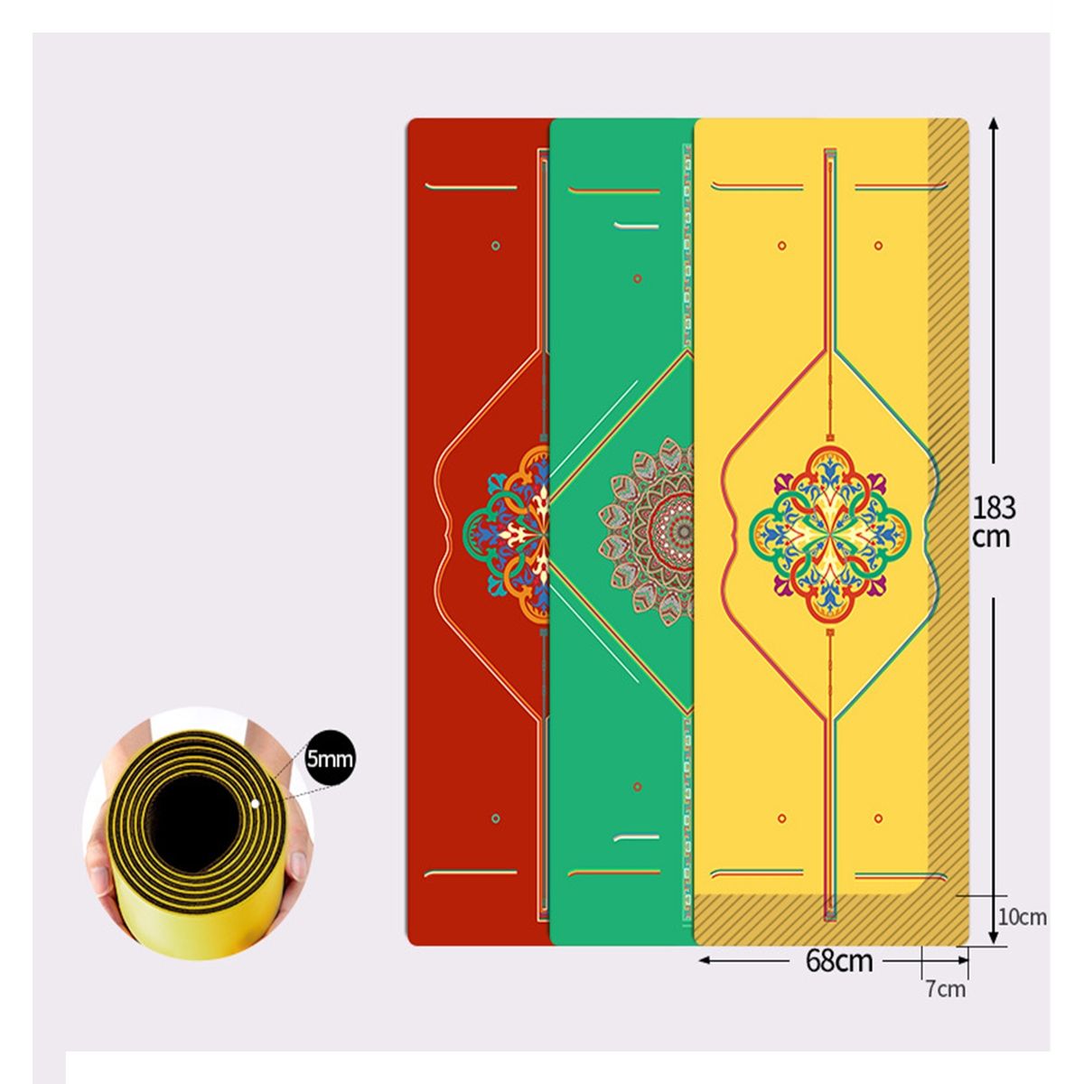 SDFIT - Mat de Yoga Caucho Natural Diseño CYPU0014 5mm - Naranjo