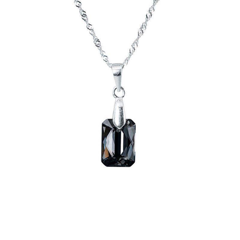 JOYAS MONTERO - Collar Estefanía Cristal Genuino Silver Night