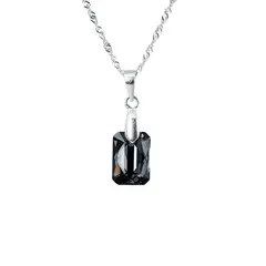 JOYAS MONTERO - Collar Estefanía Cristal Genuino Silver Night