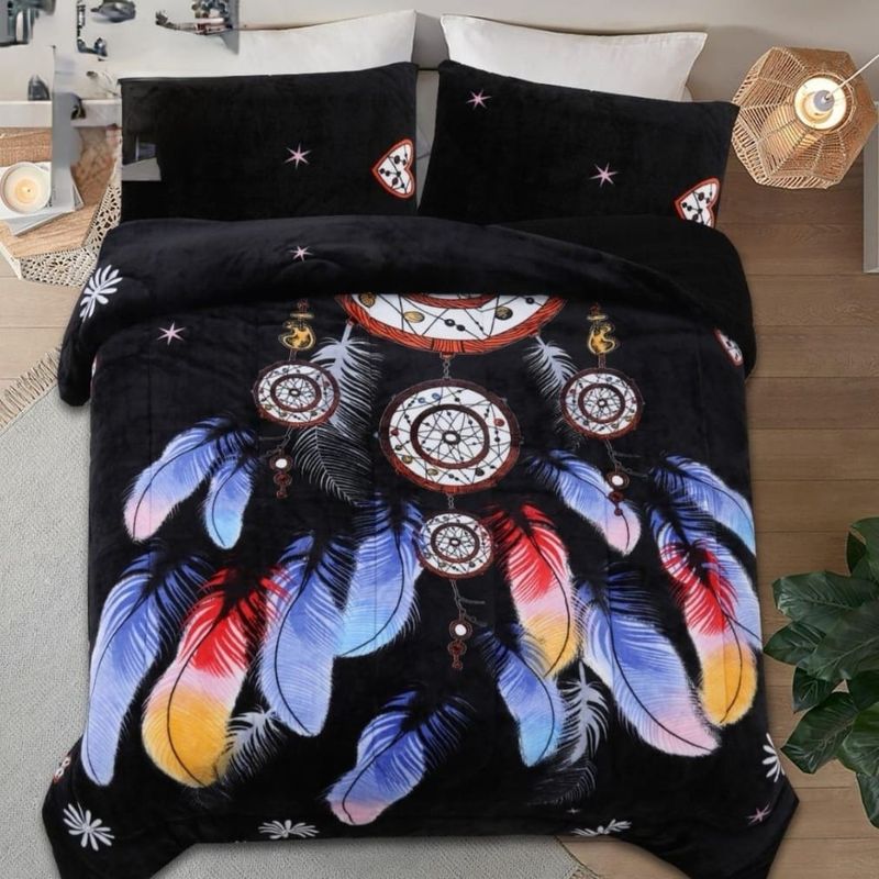 GENERICO - Cobertor Plush  Chiporro Atrapasueño negro 2 plazas